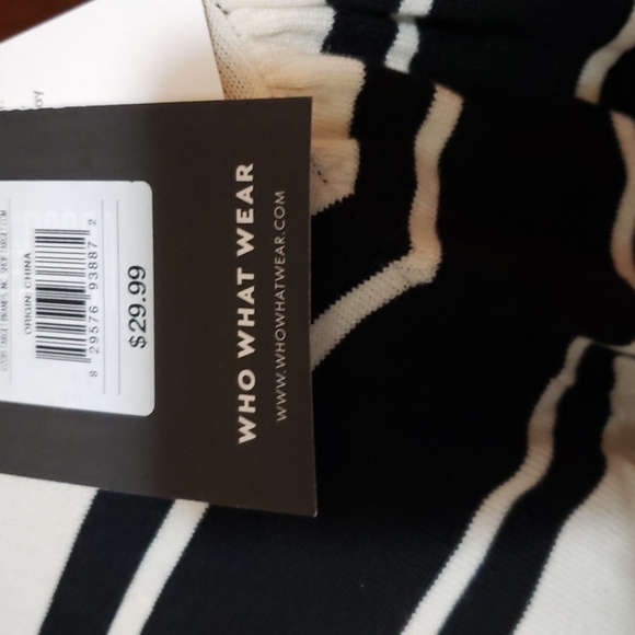 Who What Wear Banded Striped Shirt Sweater Ruffle Keyhole Back Women's - Picture 8 of 8